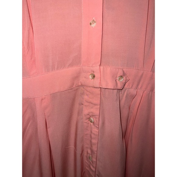 Peach Fuzz Midi SHIRT DRESS Size 12 Medium Faux Silk Button Fr Court & Rowe NEW - Picture 6 of 14
